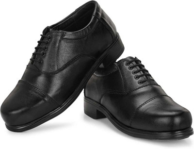 VEEVORT Steel Toe Leather Safety Shoe(Black, S1P, Size 9)