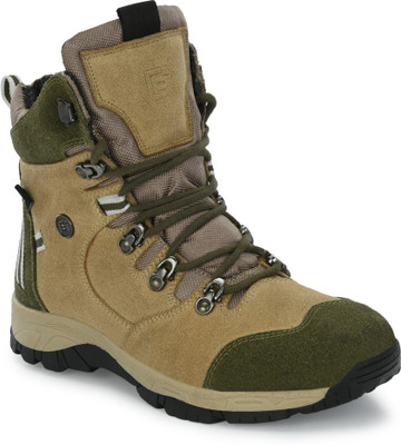 Eego Italy Steel Toe Genuine Leather Safety Shoe(Beige, Green, S1, Size 7)