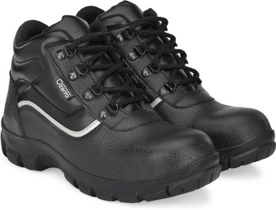 Ozarro Steel Toe Suede Safety Shoe(Black, S1, Size 6)