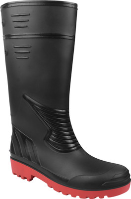 Unistar Soft Toe PVC Safety Shoe(Black, Red, SRA, Size 7)