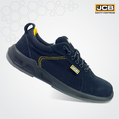 JCB Steel Toe Genuine Leather Safety Shoe(Black, S1, Size 8)