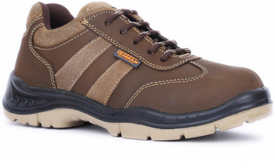Coffer Safety Steel Toe Nubuck Leather Safety Shoe(Brown, S1, Size 5)