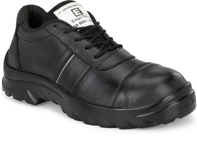Eego Italy Steel Toe Genuine Leather Safety Shoe(Black, S1, Size 11)