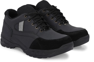Ozarro Steel Toe Genuine Leather Safety Shoe(Black, S1, Size 10)
