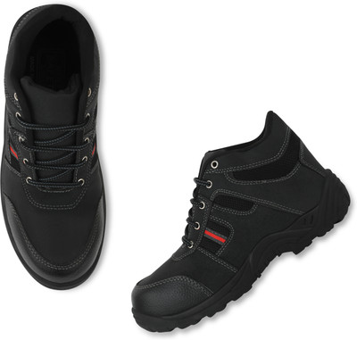 foot trends Steel Toe Synthetic Leather Safety Shoe(Black, S1P, Size 7)