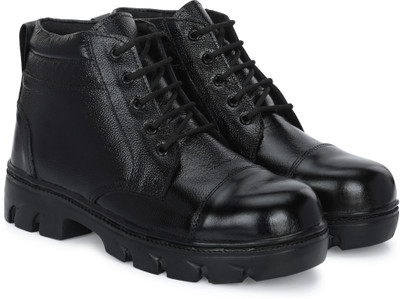 Joker Steel Toe Leather Safety Shoe(Black, S1, Size 6)