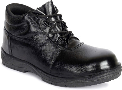 FLETON Steel Toe Genuine Leather Safety Shoe(Black, S1, S1P, S2, S2P, Size 7)