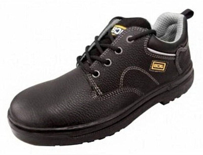 Safetify Steel Toe Leather Safety Shoe(Black, S1, Size 9)