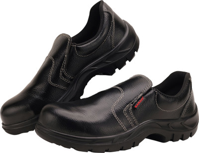 Karam Steel Toe Leather Safety Shoe(Black, S1, Size 11)