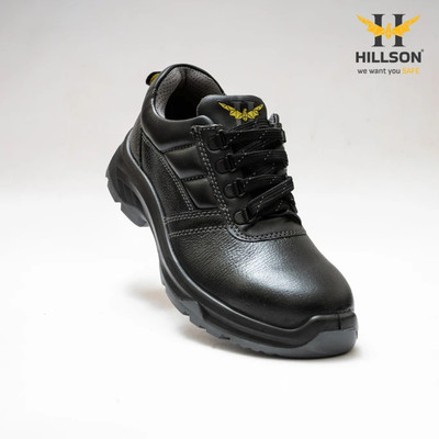 Hillson Steel Toe Leather Safety Shoe(Black, S1, Size 6)