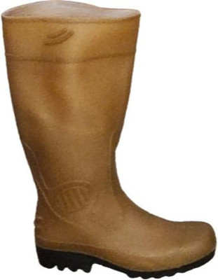 gumboots Fiber Toe Rubber Safety Shoe(Khaki, S1, Size 10)
