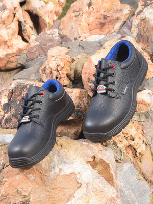 Liberty Steel Toe Genuine Leather Safety Shoe(Black, S1, Size 10)