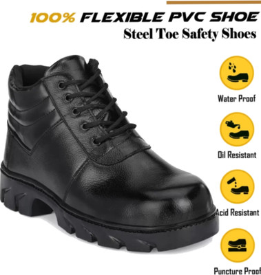 UNITED COOPER Steel Toe Leather Safety Shoe(Black, S1, Size 8)