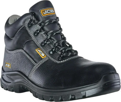 Safetify Steel Toe Leather Safety Shoe(Black, S1, Size 9)