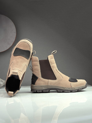 Eego Italy Steel Toe Genuine Leather Safety Shoe(Beige, S1P, Size 7)