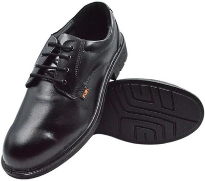 FUEL Steel Toe Leather Safety Shoe(Black, S1P, Size 7)
