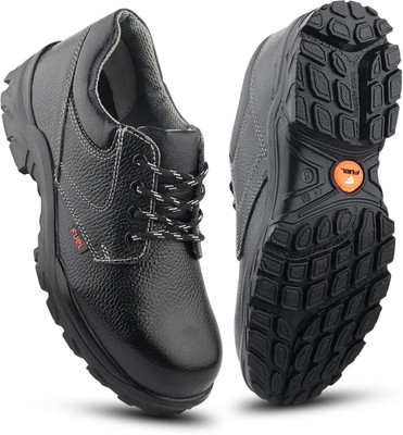 FUEL Steel Toe Grain Leather Safety Shoe(Black, S1P, Size 10)