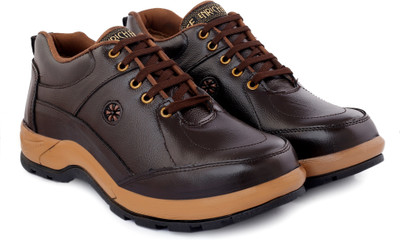 ENRICH FIELD Steel Toe Genuine Leather Safety Shoe(Brown, S1P, Size 7)