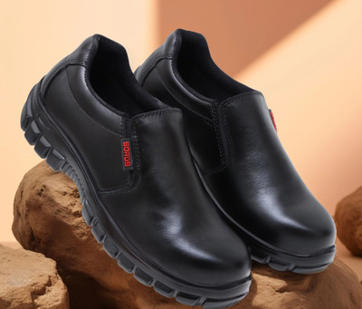 GNOCCHI Steel Toe Genuine Leather Safety Shoe(Black, S1, Size 8)