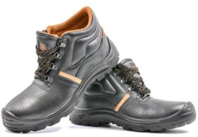 Hillson Steel Toe Grain Leather Safety Shoe(Black, S4, Size 8)