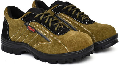Ozarro Steel Toe Suede Safety Shoe(Olive, S1, Size 9)