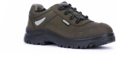 Coffer Safety Steel Toe Genuine Leather Safety Shoe(Olive, S1, Size 5)