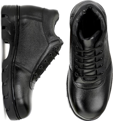 BTOM Steel Toe Leather Safety Shoe(Black, S1, Size 8)