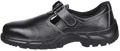 Karam Fiber Toe Grain Leather Safety Shoe(Black, S1, Size 7)