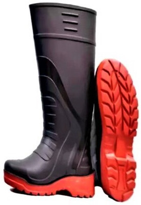 Handu Steel Toe PVC Safety Shoe(Black, Red, S1, Size 10)