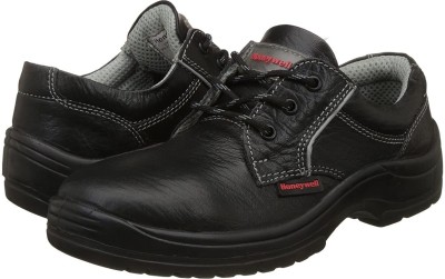 Safetify Steel Toe Leather Safety Shoe(Black, S1, Size 8)