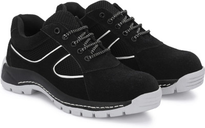 Dimmo Steel Toe Suede Safety Shoe(Black, S1, Size 10)