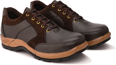 ENRICH FIELD Steel Toe Genuine Leather Safety Shoe(Brown, S1P, Size 6)