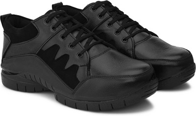 ENRICH FIELD Steel Toe Genuine Leather Safety Shoe(Black, S1P, Size 8)