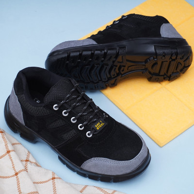 kay1steel Steel Toe Genuine Leather Safety Shoe(Black, S1, S1P, Size 7)