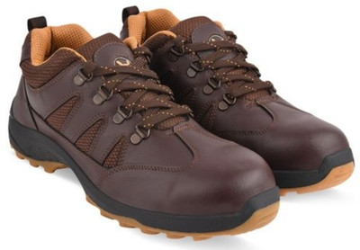 Hillson Steel Toe Artificial Leather Safety Shoe(Brown, SRB, Size 8)