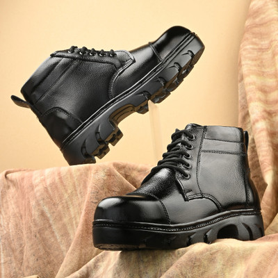Joker Steel Toe Leather Safety Shoe(Black, S1, Size 5)