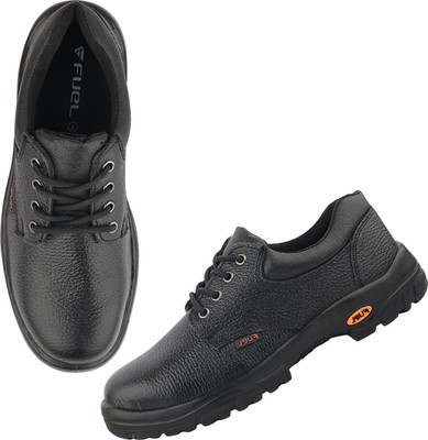 FUEL Steel Toe Grain Leather Safety Shoe(Black, S1P, Size 8)