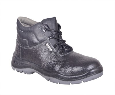 Coffer Safety Steel Toe Genuine Leather Safety Shoe(Black, S1, Size 9)