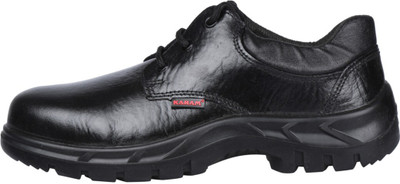Karam Steel Toe Leather Safety Shoe(Black, S1, Size 11)