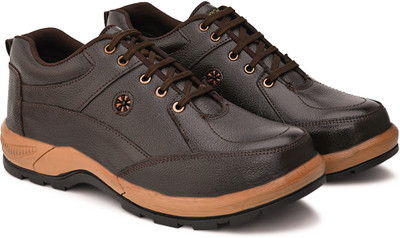 ENRICH FIELD Steel Toe Genuine Leather Safety Shoe(Brown, S1P, Size 9)