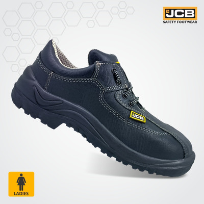 JCB Steel Toe Genuine Leather Safety Shoe(Black, S1, Size 7)