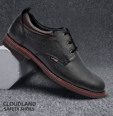 Cloudland Steel Toe Genuine Leather Safety Shoe(Black, S3, Size 8)