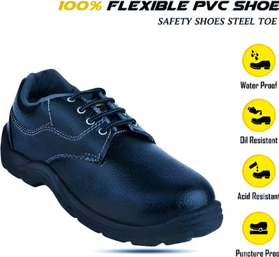 Handu Steel Toe PVC Safety Shoe(Black, S1, Size 9)