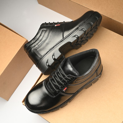 Joker Steel Toe Leather Safety Shoe(Black, S1, Size 11)