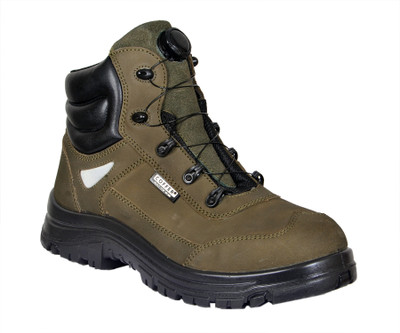 Coffer Safety Steel Toe Genuine Leather Safety Shoe(Olive, S1, Size 7)