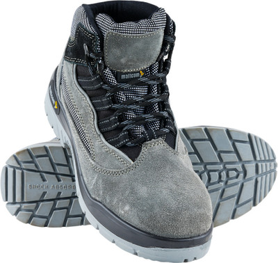 Mallcom Steel Toe Grain Leather Safety Shoe(Grey, S1, Size 4)