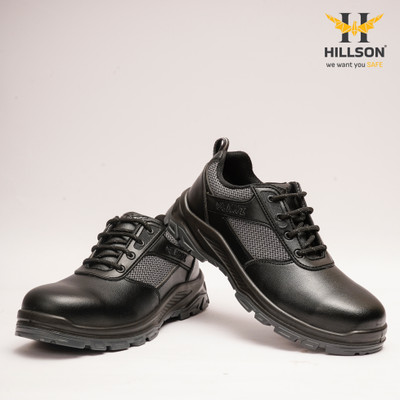 Hillson Steel Toe Leather Safety Shoe(Black, S1, Size 10)
