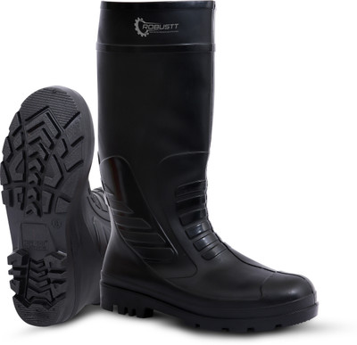 Robustt Steel Toe Rubber Safety Shoe(Black, SB, Size 9)