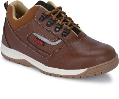 Kavacha Steel Toe Leather Safety Shoe(Brown, S1, Size 10)