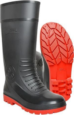 iMTSP Soft Toe PVC Safety Shoe(Black, Red, S1, Size 8)